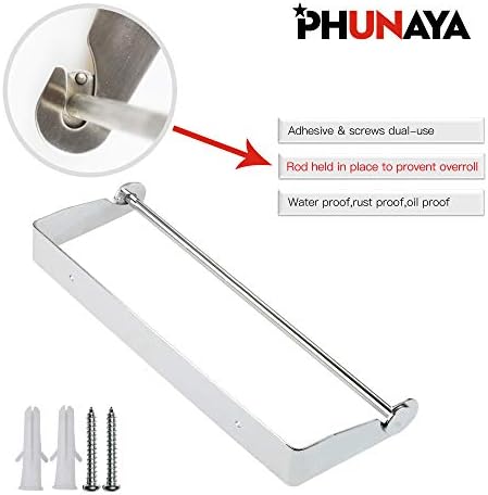PHUNAYA Under Cabinet Paper Towel Holder, Stainless Steel