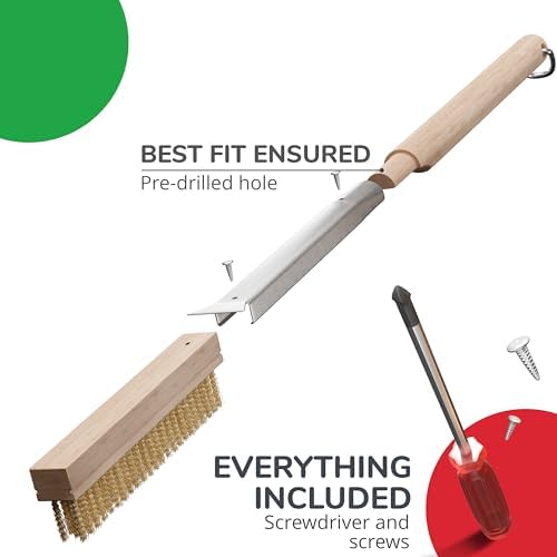 Senwosa 22” Pizza Oven Brush with Stone Scraper