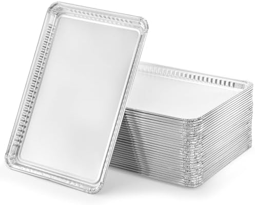 Lawei 30 Pack Disposable Aluminum Grill Pans, 16 x 11 Inch Aluminum