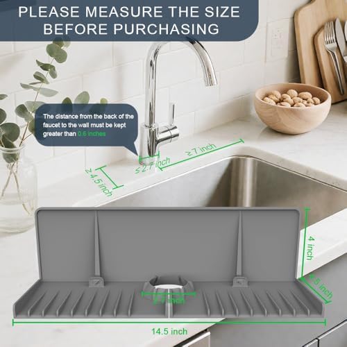 Silicone Faucet Mat for Kitchen Sink - Sink Splash Guard Behind Faucet