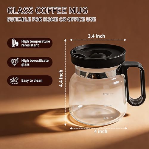 16 Oz Glass Coffee Pot Mug, Mini Coffee Pot Cup, Novelty Heatproof