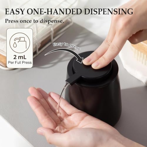 Enra Black Soap Dispenser, Ceramic