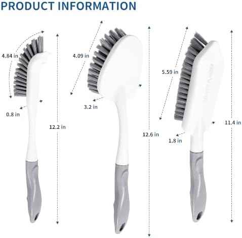 3PCS Scrub Brush Set for Shower Cleaning