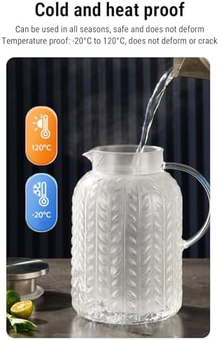 Acrylic Water Pitcher with Lid Handle, 1800ML