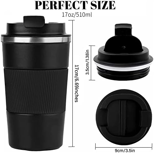 Insulated Travel Coffee Mug, Stainless Steel Coffee Cup with Leakproof