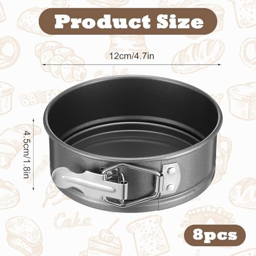8 Pcs 4.7 Inch Springform Pan with Removable Bottom, Nonstick, Round