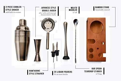 Mint & Mortar Cocktail Shaker Set – 7-Piece Stainless Steel Bartender