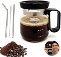 16 Oz Glass Coffee Pot Mug, Heat Resistant Clear Cup with Handle &