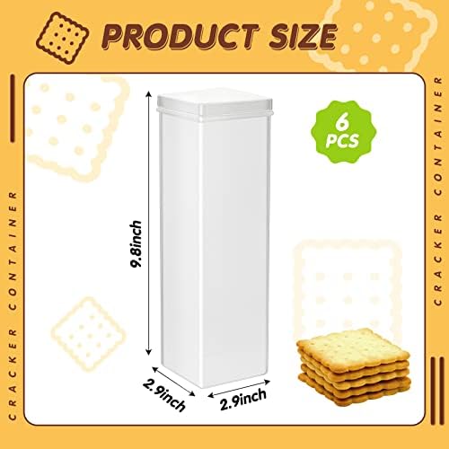 Suclain 6 Pcs Saltine Cracker Sleeve Storage Container Square Cracker