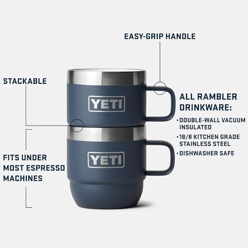 YETI Rambler 6 oz Stackable Mug, Stainless Steel, Vacuum Insulated