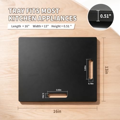 MACEVIA Appliance Slider, 360° Rolling Metal Sliding Tray for Coffee