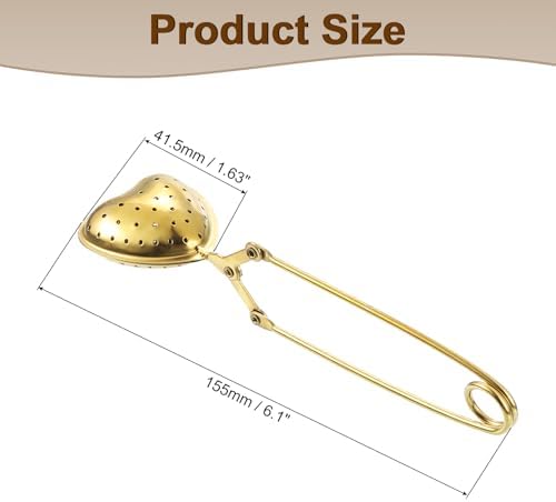 uxcell Heart Snap Tea Ball Infuser with Handle, Loose Tea Steeper
