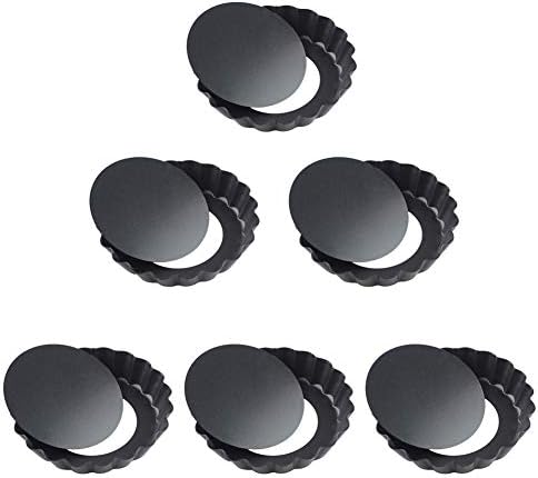 Quiche Pans,Mini tart Pan with Removable Bottom,Non Stick Small Pie