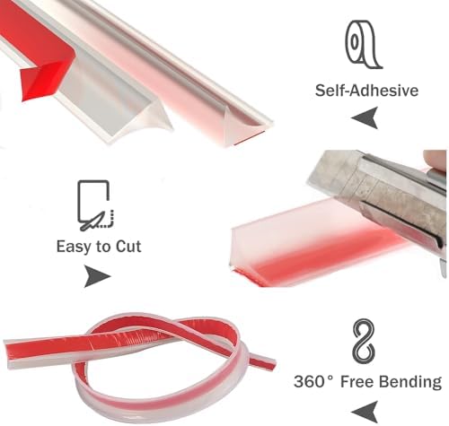 Shower Threshold Water Dam,Self Adhesive Silicone Waterproof Barrier