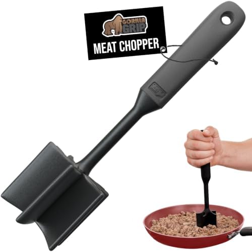 GORILLA GRIP Patented Heat Resistant Meat Chopper, Potato Masher