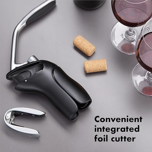 OXO Steel Wine Bottle Opener with Foil Cutter - Stainless Finish