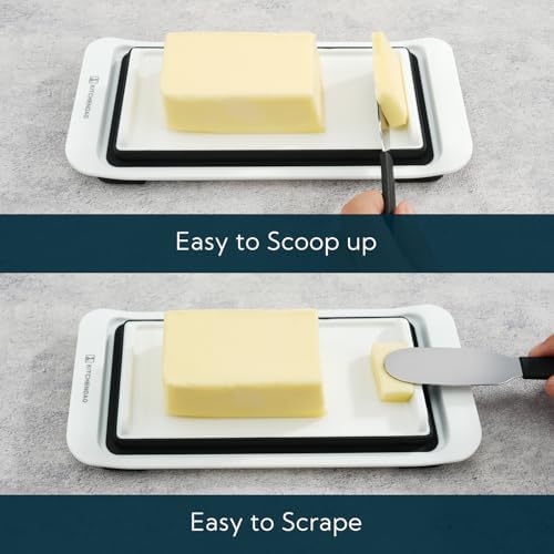 KITCHENDAO Large Airtight Butter Dish with Lid for Countertop and