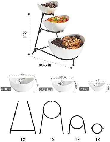 LYEOBOH 3 Tier Serving Bowls Set Serving Dishes with Stand for