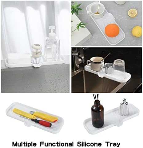 MicoYang Silicone Soap Dish, White, 12"×4"