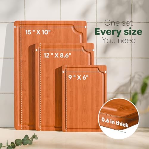 Simple Trending Bamboo Cutting Board Set of 3 Wooden Cutting Boards