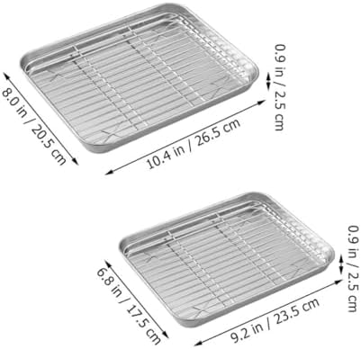 Baking Sheet Set, 2 Sets with Cooling Rack Stainless Steel Pan