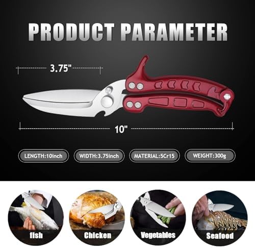DRAGON RIOT Heavy Duty Poultry Shears - A Must Have Kitchen Shears for