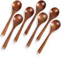 Small Wooden Spoons for Eating, 7 PCS, 7 Inch Small Soup Spoons