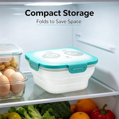 Silicone Food Storage Containers,Camping Bowl with Lids
