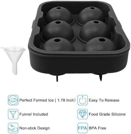 Silicone Round Ice Cube Mold, Round Ice Cube Trays for Freezer with
