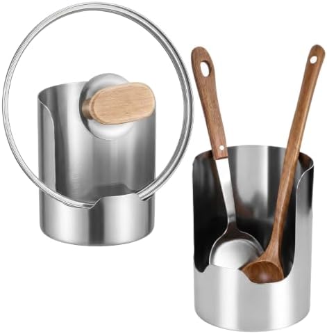 Pot Lid Holder & Spoons Rest, Multi-in-1 Kitchen Utensil Holder