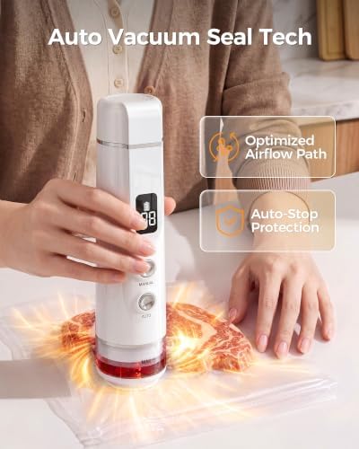 Vacuum Sealer for Food, 30 Reusable Bags, 20ml Tank