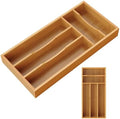 Bamboo Silverware Organizer, 6.7" x 14.2" x 1.6"