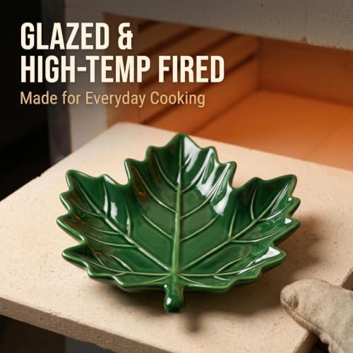 Ceramic Spoon Rest for Stove Top, Large Maple Leaf Spoon Holder