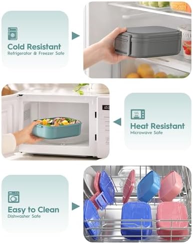 BiuLeon Bento Box Adult Lunch Box, 65 Oz Capacity Lunch