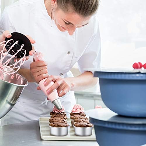 Patelai 8 Pieces 4 Inch Round Cake Pan Mini Non Stick Aluminum Round
