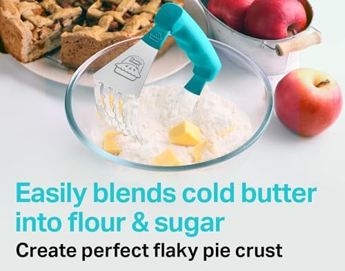 Stainless Steel Pastry Cutter & Dough Blender - Turquoise