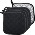 5 PCS Cotton Pot Holders for Kitchen, Black