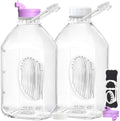 Ritayedet 2 Pack 64 Oz Glass Milk Bottle With Lids, 2 Qt Glass Water
