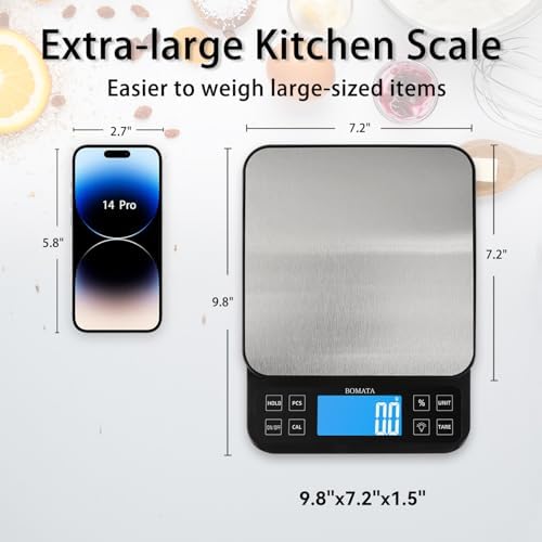BOMATA Large Kitchen Scale 0.1g/0.001oz High Precision, 11lb Bakery