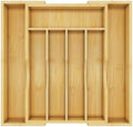 Bamboo Utensil Organizer for Kitchen Drawers, Utensil Tray and Cutlery
