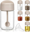 Suclain 6 Pack Glass Spice Jars with Built-in Spoons and Lids, 8.5 oz