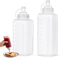 2Pcs Large Squeeze Bottle 27 Oz & 34 Oz Salad Dressing Container Wide