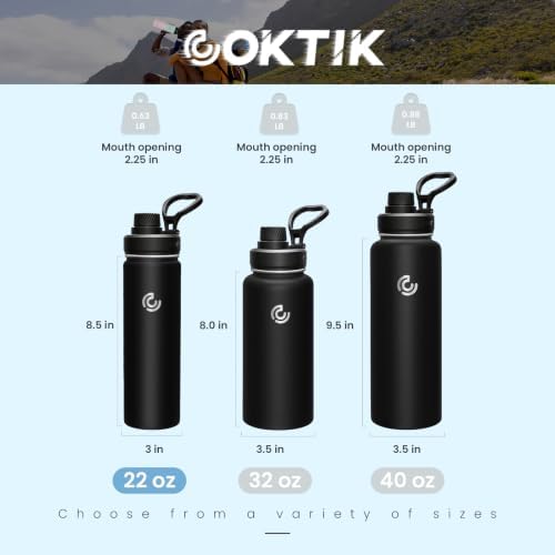 Sports Water Bottle 22oz, Insulated Water Bottle with Handle,Stainless