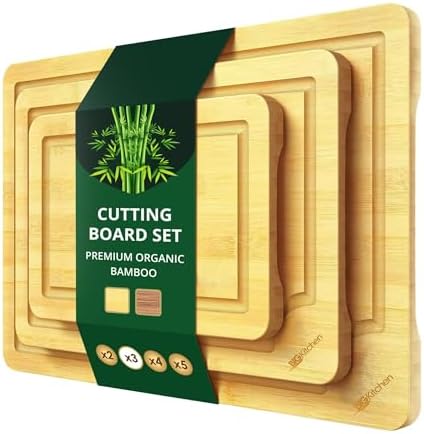Big Kitchen 3-Piece Bamboo Cutting Board for Kitchen Butcher Block for