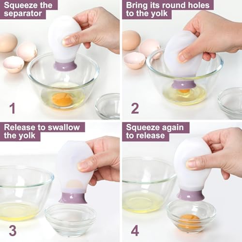 Egg Separator for Raw Eggs, Silicone Egg White Separator, Fun & Easy