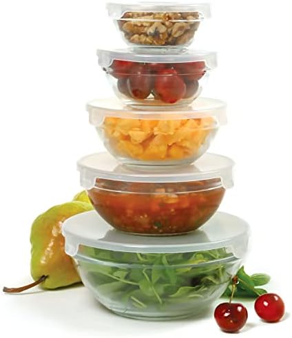 Norpro 10-Piece Nesting Glass Mixing/Storage Bowls with Lids