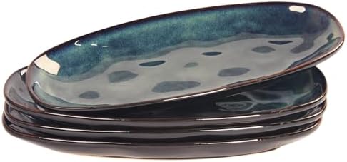 Ceramic Serving Platters - Set of 4 Oval Salad Plates for