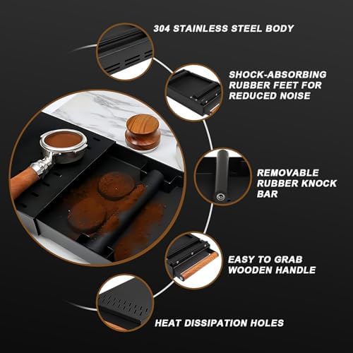 DIBTSA Espresso Knock Box Drawer,Stainless Steel Detachable Coffee