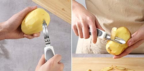 Stainless Steel Potato Masher & Peeler Set (6PCS Set - Gray)