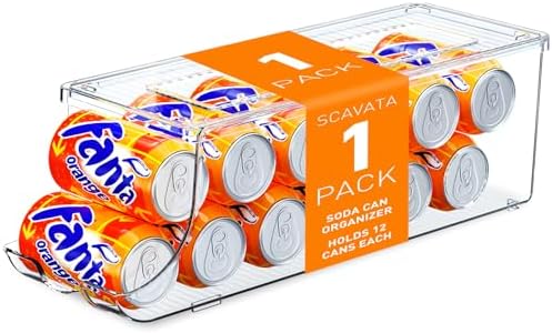 SCAVATA 2 Pack Skinny Can Organizer for Refrigerator